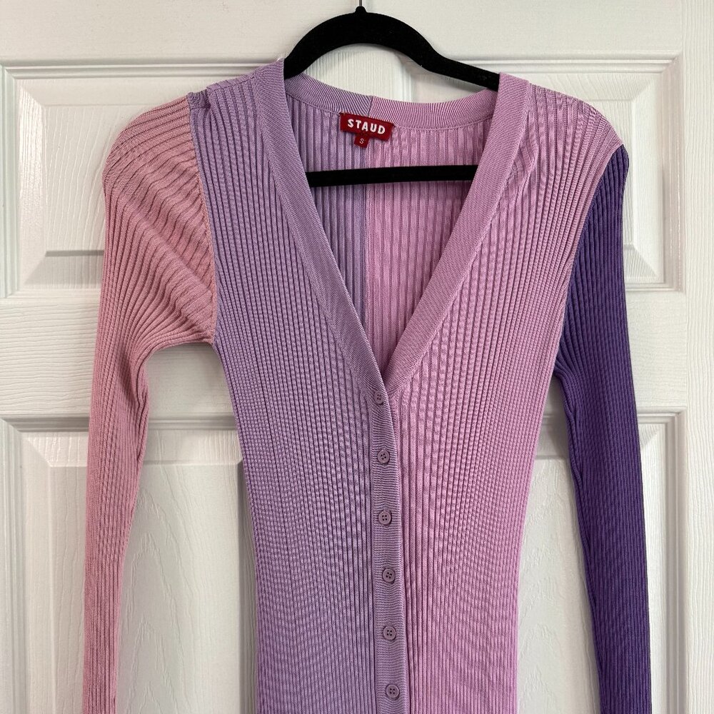 STAUD Pink & Purple Shoko Midi Dress